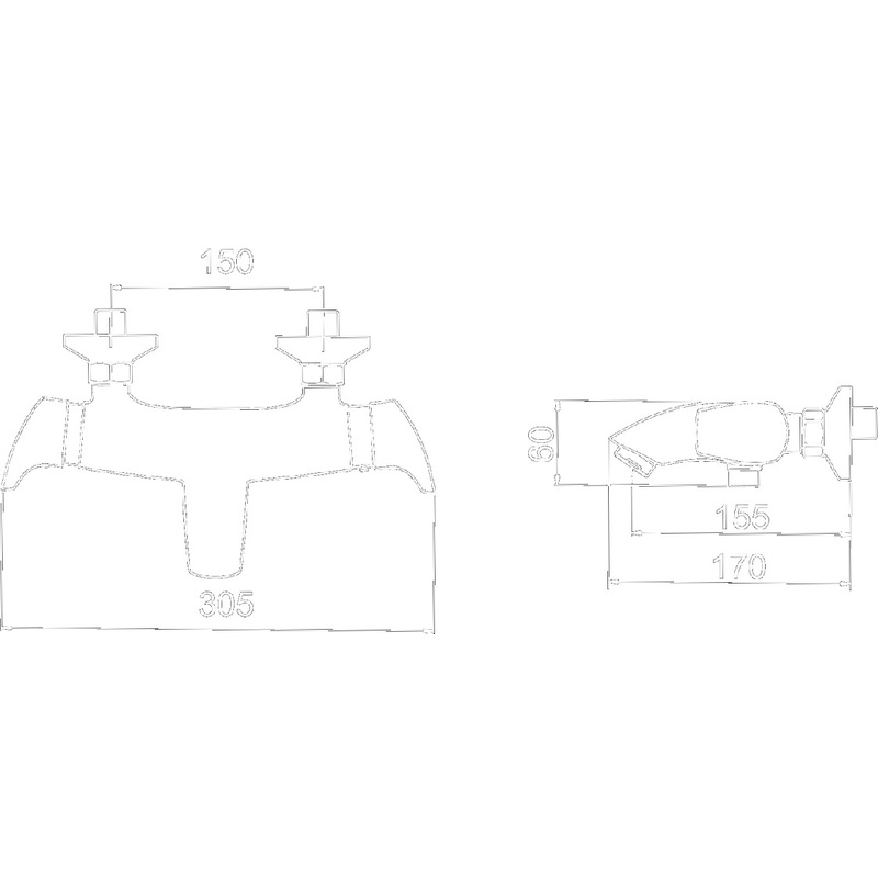 Vanová baterie Metalia Eco+ 150 mm, chrom, nástěnná, termostatická, s příslušenstvím, Novaservis 57921,0E