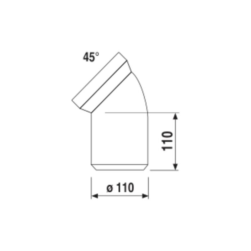 Připojovací WC koleno 45° DN 100, bílá, Sanit 5810201000