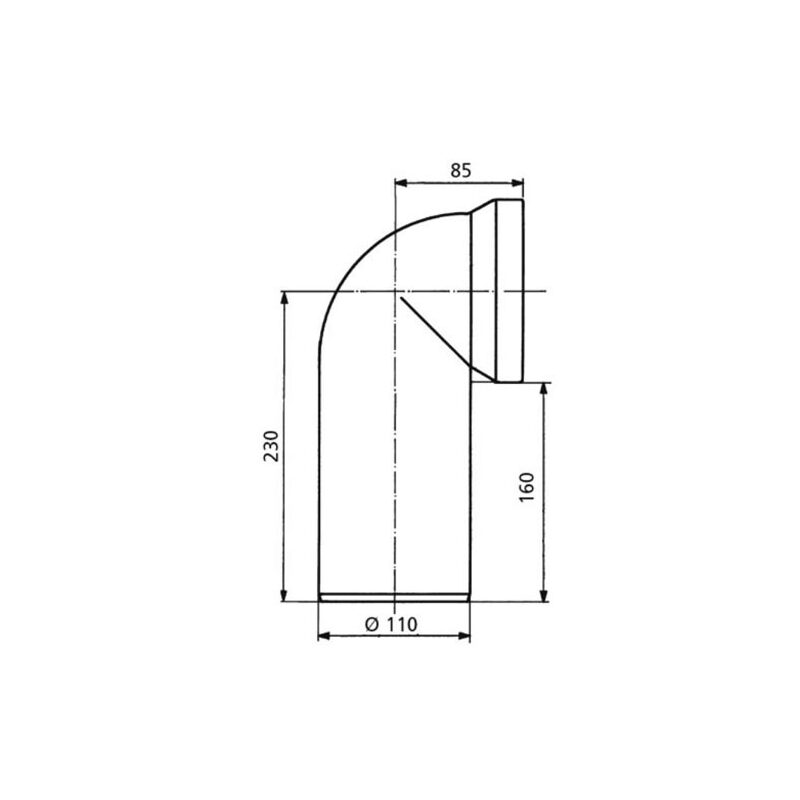 Připojovací WC koleno 90° DN 100, bílá, Sanit 5810301000