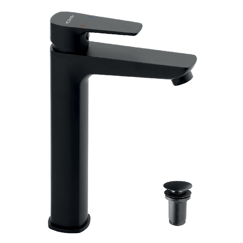 Umyvadlová baterie Metalia 58, černá/mat, stojánková, s výpustí, Novaservis 58503,5