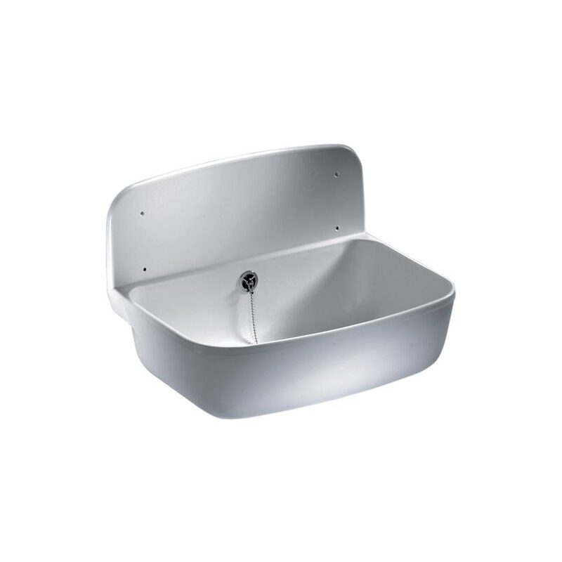 Nástěnná výlevka 46x35 cm, plast, s přepadem, bílá, Sanit 60001010099