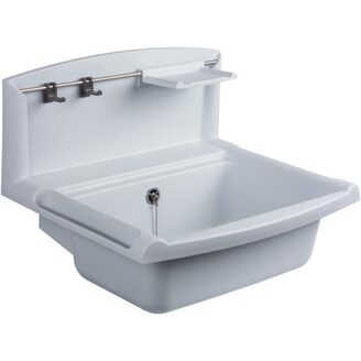 Nástěnná výlevka 55x45 cm, Multiset, plast, s přepadem, bílá, Sanit 60005010099