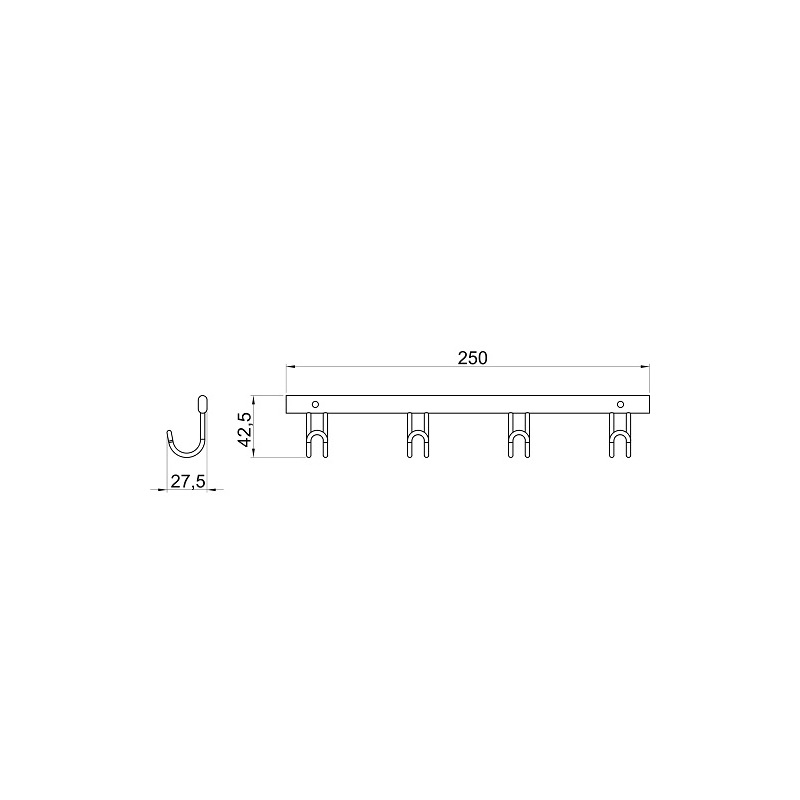 Čtyřháček Metalia drátěný program, chrom Novaservis, 6043,0