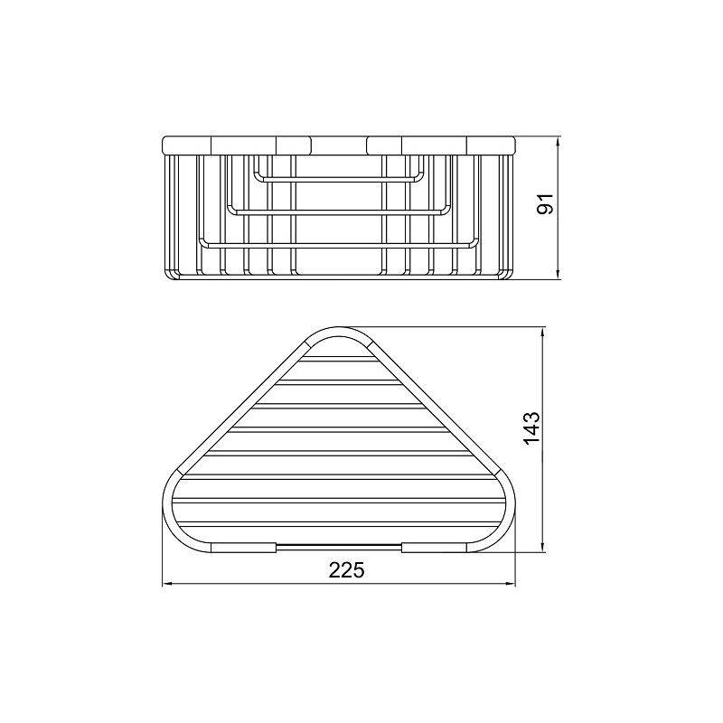Polička rohová Metalia Drátěný program, chrom, Novaservis, 6064,0