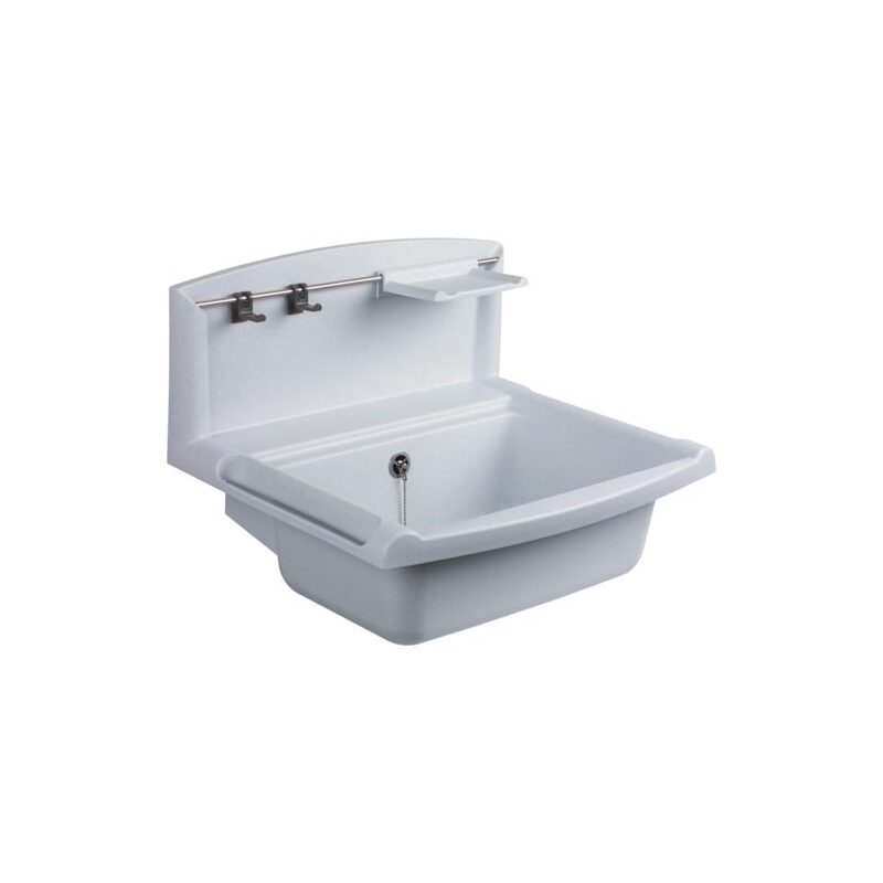 Nástěnná výlevka 55x45 cm, Multiset, plast, s přepadem, bílá, Sanit 60005010099