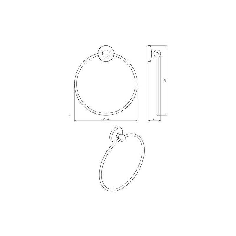 Držák ručníků kruhový Metalia 1, chrom, Novaservis, 6101,0