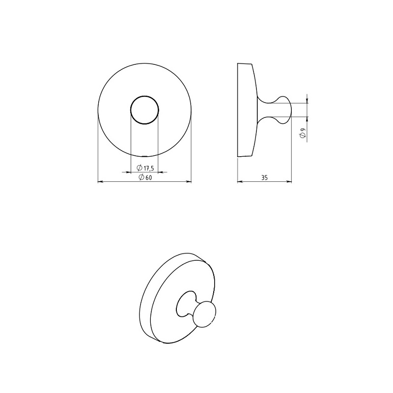 Háček Metalia 1, chrom, Novaservis, 6109,0