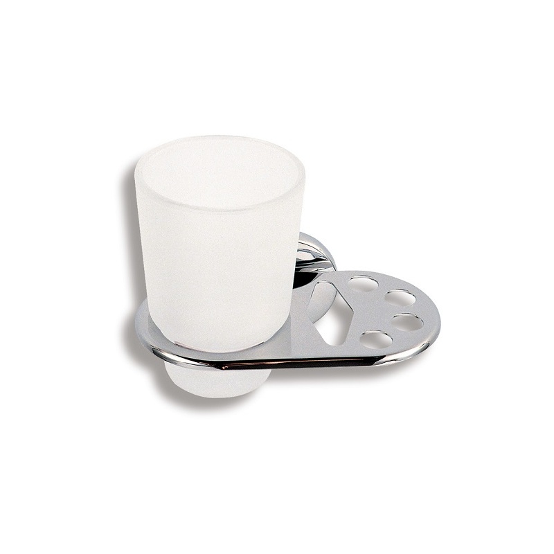 Držák skleničky a kartáčků Metalia 1, sklo/chrom, Novaservis, 6149,0