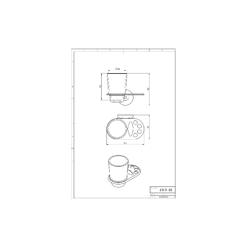 Držák skleničky a kartáčků Metalia 1, sklo/chrom, Novaservis, 6149,0