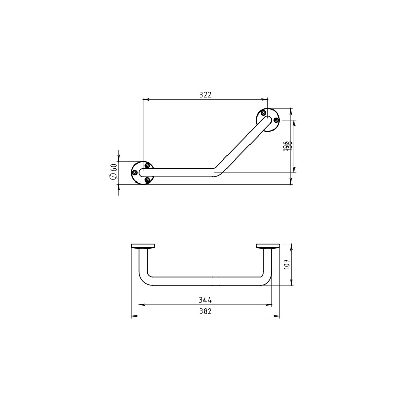 Madlo lomené k vaně Metalia 1, chrom, Novaservis, 6164,0