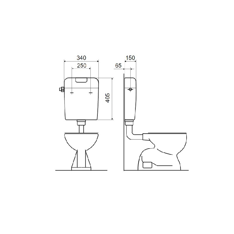 Nádržka ke klozetu P-2466A, nízkopoložená, Slovarm 620874