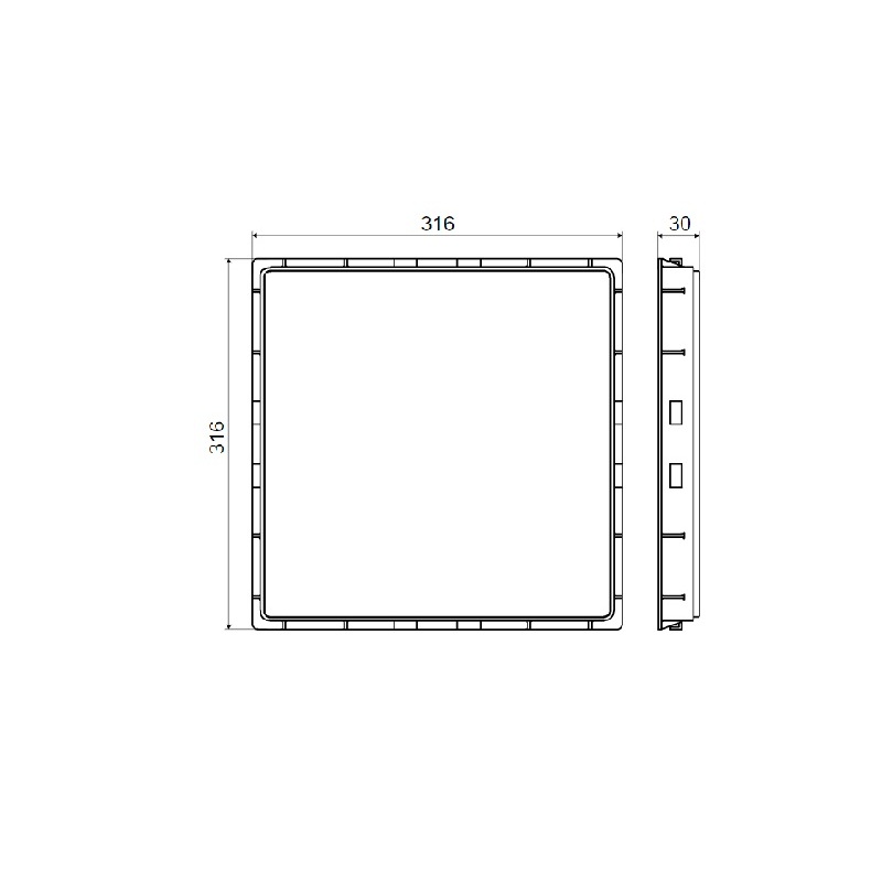Vanová dvířka T-3622 300 × 300, PVC, Slovarm 621108