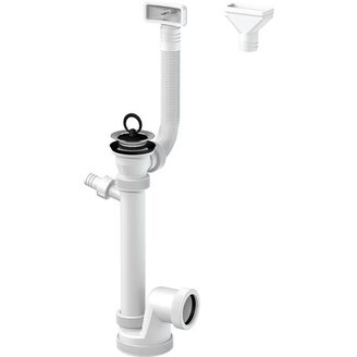 Dřezový sifon T-735PBZ s výpustí 70 mm, odpad 40/50 mm, s přípojkou, s přepadem, Slovarm 621114