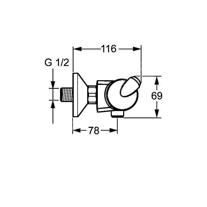 Sprchová baterie Fit 150 mm, chrom, nástěnná, termostatická, bez příslušenství, Hansa 65140101
