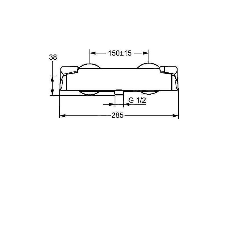 Sprchová baterie Fit 150 mm, chrom, nástěnná, termostatická, bez příslušenství, Hansa 65140101