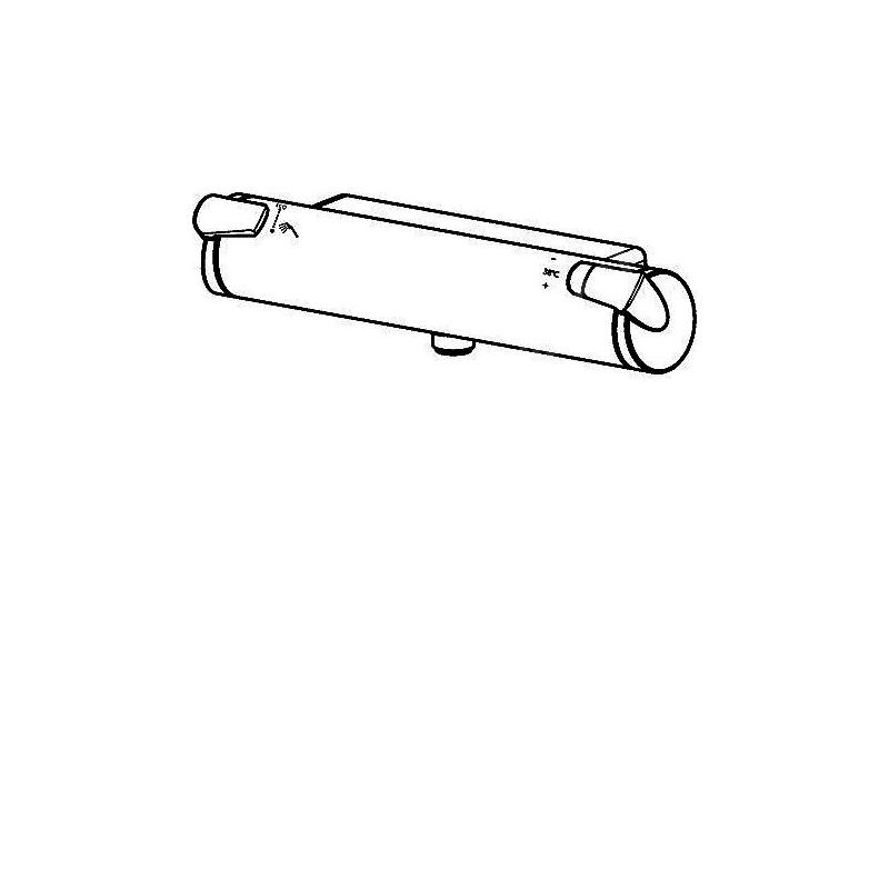 Sprchová baterie Fit 150 mm, chrom, nástěnná, termostatická, bez příslušenství, Hansa 65140101