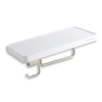 Polička s držákem na WC papír Bílá/chrom s háčkem, plast, Novaservis, 65540,1
