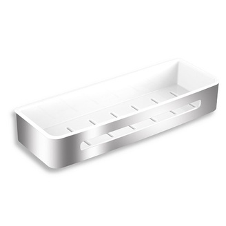 Polička sprchová Bílá/chrom, leštěná nerez, Novaservis, 65585,4