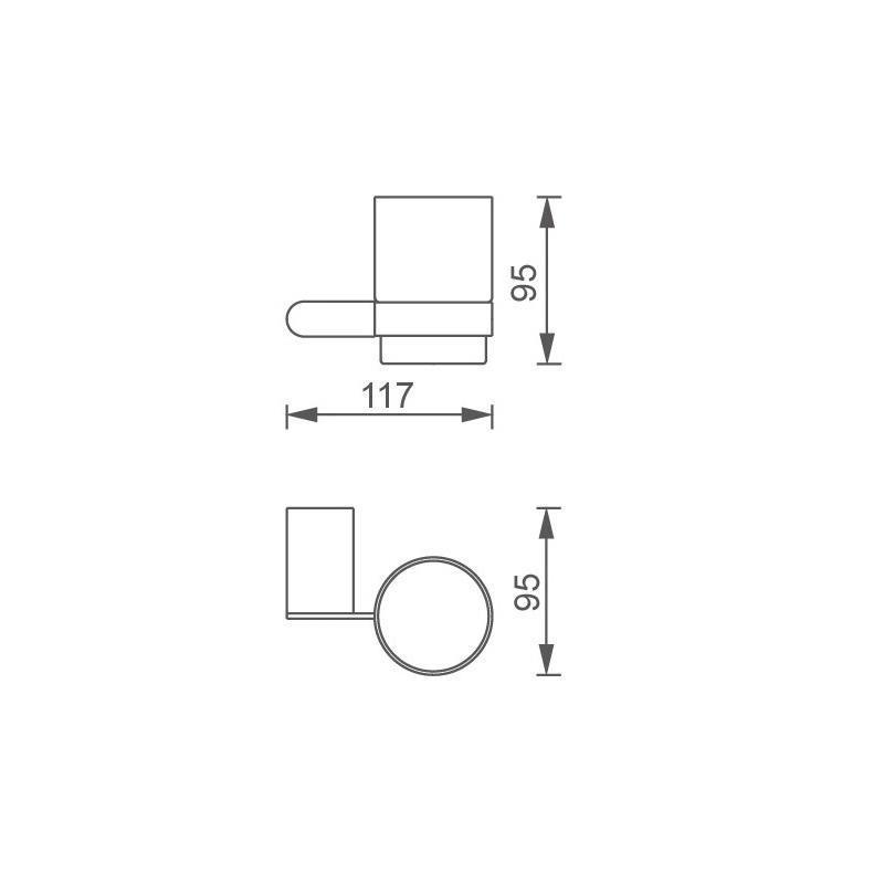 Držák kartáčků a pasty Titania Naty, sklo/chrom, Novaservis, 66606,0
