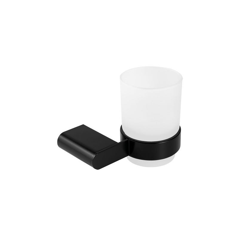 Držák kartáčků a pasty Titania Naty, sklo/černý, Novaservis, 66606,5