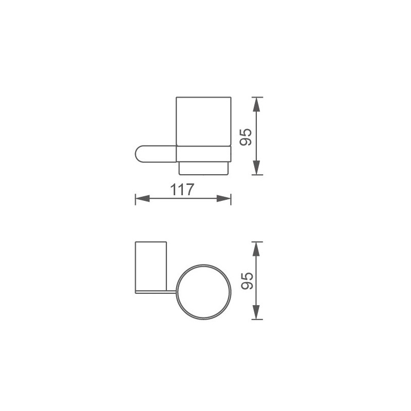 Držák kartáčků a pasty Titania Naty, sklo/černý, Novaservis, 66606,5