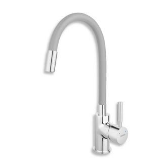 Dřezová baterie Ferro, šedá-chrom, stojánková, Novaservis 70710,0S