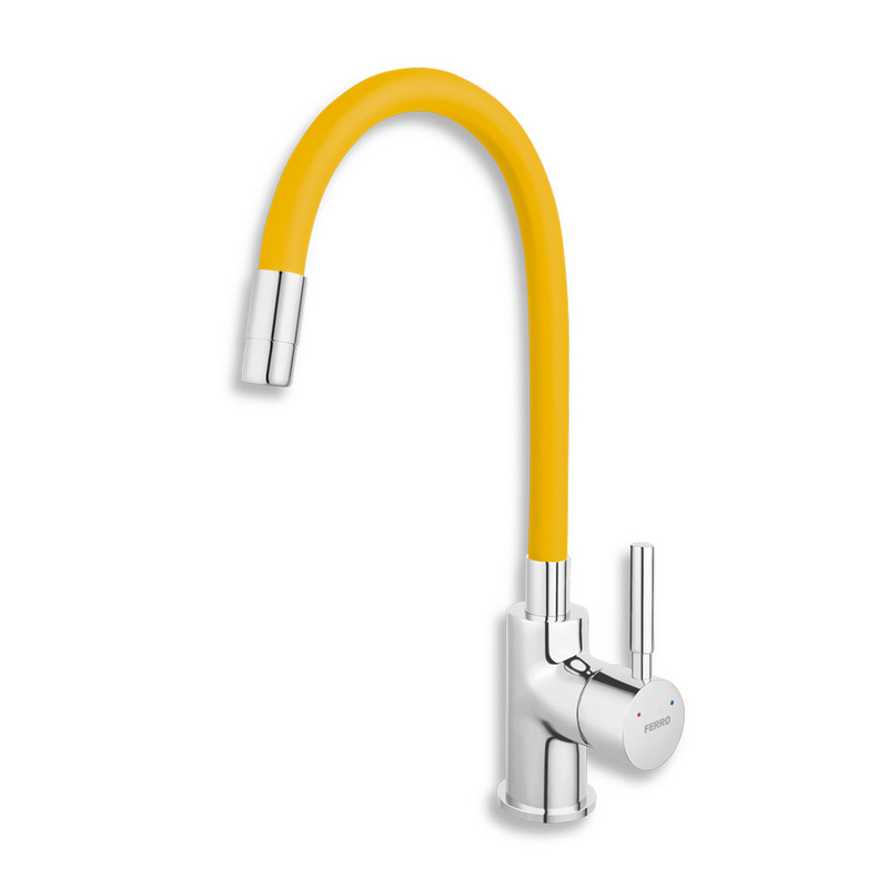 Dřezová baterie Ferro, žlutá-chrom, stojánková, Novaservis 70710,0ZL