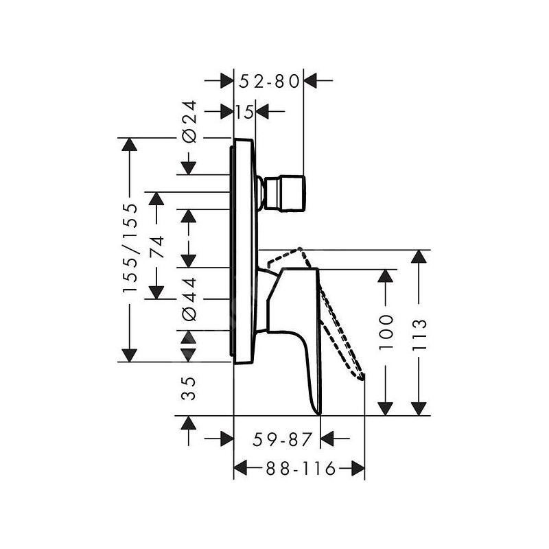 Vanová baterie Talis E, chrom, podomítková, bez příslušenství, Hansgrohe 71745000