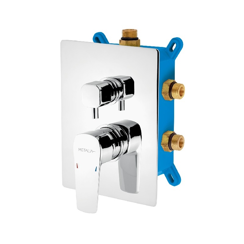 Sprchová/vanová baterie Metalia 58, chrom, podomítková, bez příslušenství, Novaservis BOX58051RX,0