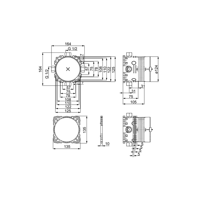 Těleso podomítkové HANSABLUEBOX universal
