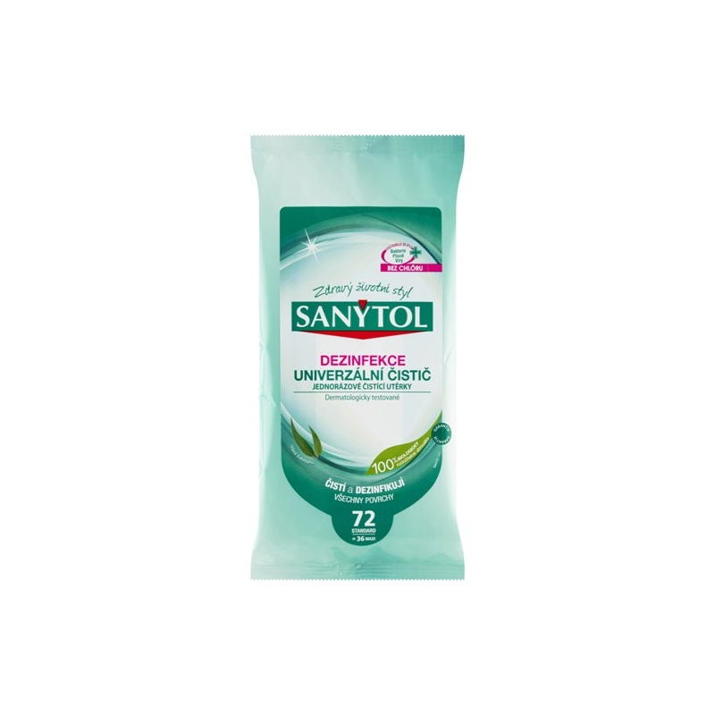 Dezinfekce čistič - univerzální utěrky2x 36 ks SANYTOL 42631342