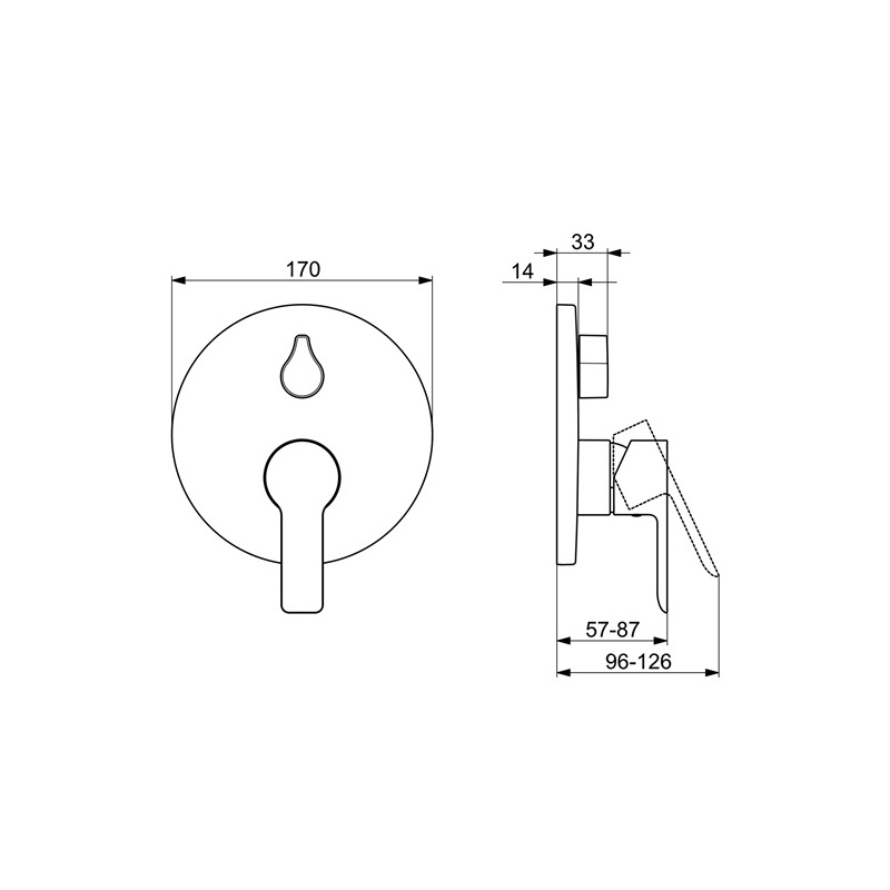 Vanová baterie Hansaliving, chrom, podomítková, bez příslušenství, Hansa 83853503