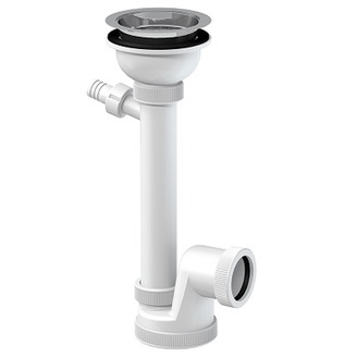 Dřezový sifon T-740 s výpustí 114 mm, odpad 40/50 mm, s přípojkou, Slovarm 621022