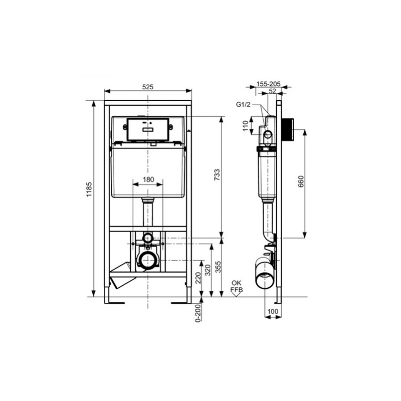 SANIT - WC závěsný komplet PACK PIANO 995 M