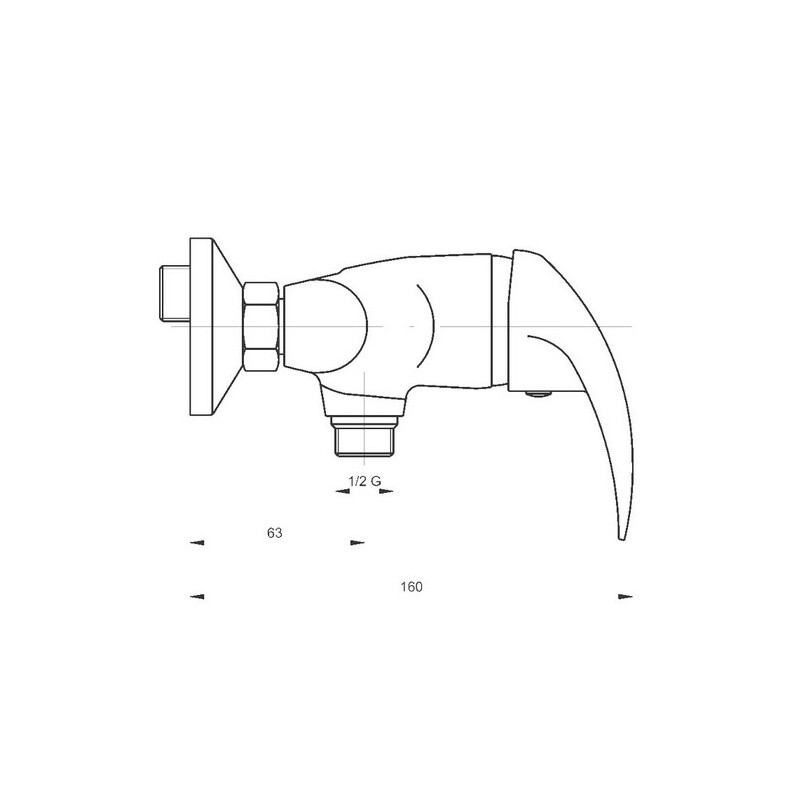 Sprchová baterie Titania Lux 150 mm, chrom, nástěnná, bez příslušenství, Novaservis 91060/1,0