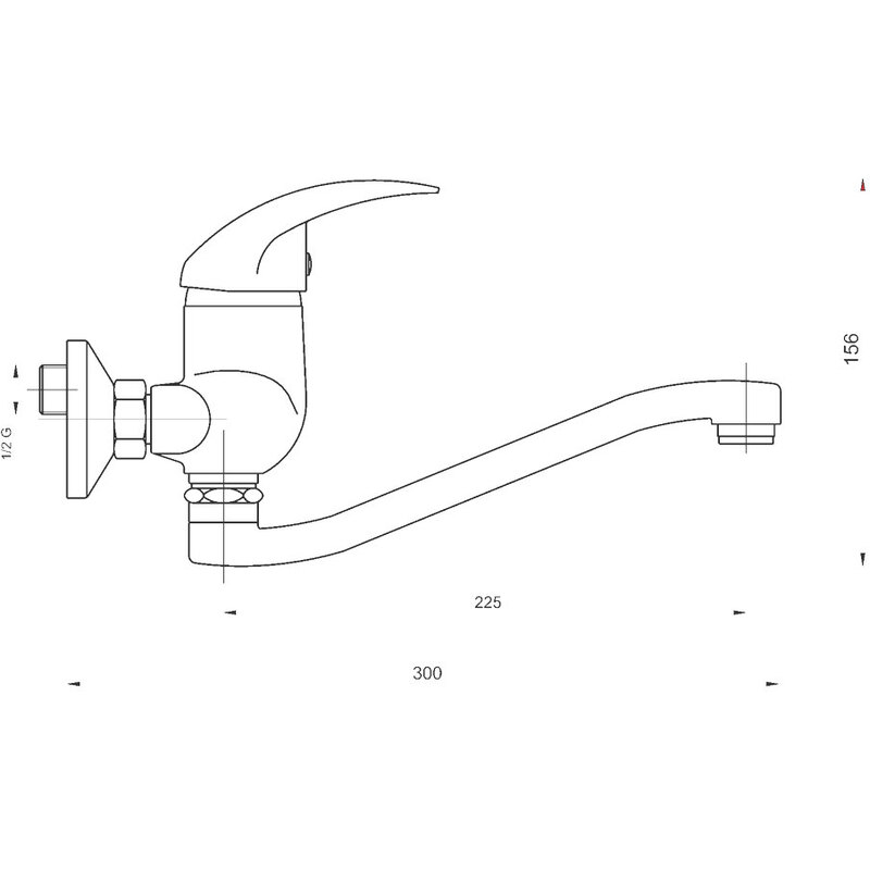 Umyvadlová baterie Titania Lux 150 mm, chrom, nástěnná, Novaservis 91070,0