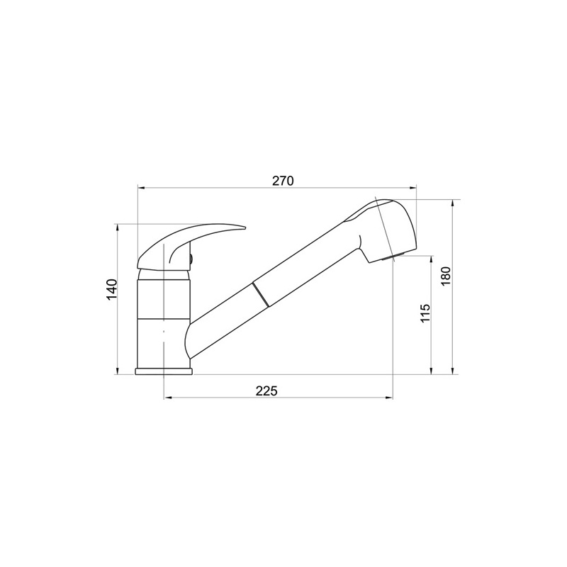 Dřezová baterie Titania Lux, chrom, stojánková, Novaservis 91081,0