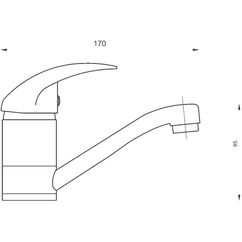 Dřezová baterie Titania Lux, chrom, stojánková, Novaservis 91096,0