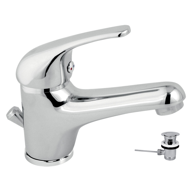 Umyvadlová baterie Titania Iris, chrom, stojánková, s výpustí, Novaservis 92002,0