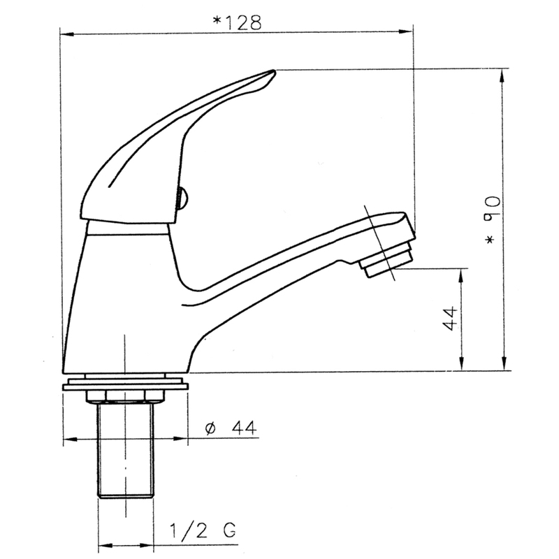 Umyvadlová baterie Titania Iris, chrom, stojánková, bez výpustě, Novaservis 92005,0