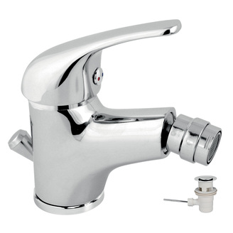 Bidetová baterie Titania Iris, chrom, stojánková, s výpustí, Novaservis 92011,0