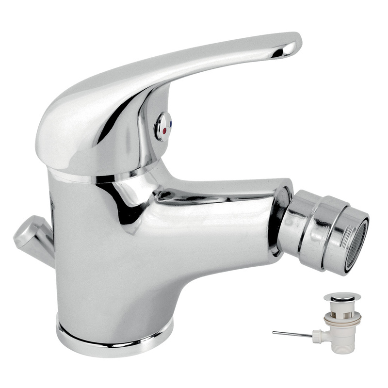 Bidetová baterie Titania Iris, chrom, stojánková, s výpustí, Novaservis 92011,0