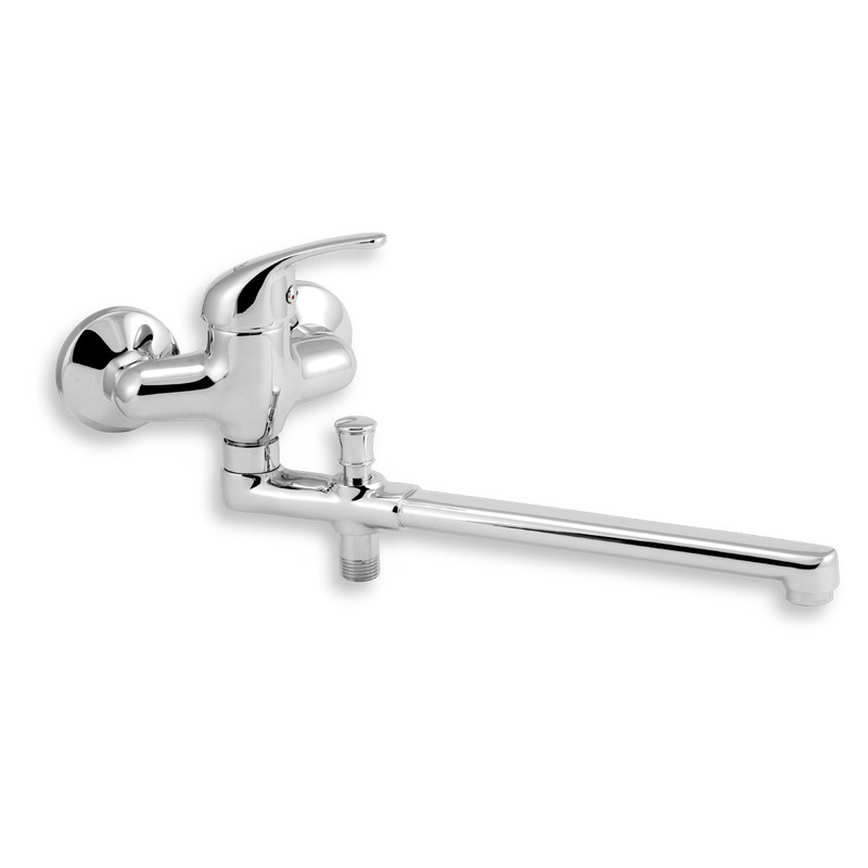 Umyvadlová paneláková baterie Titania Iris 100 mm, chrom, nástěnná, bez příslušenství, Novaservis 92033/1,0