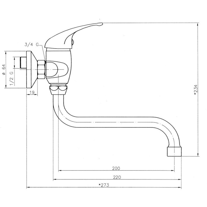 Umyvadlová baterie Titania Iris 100 mm, chrom, nástěnná, Novaservis 92074/T,0