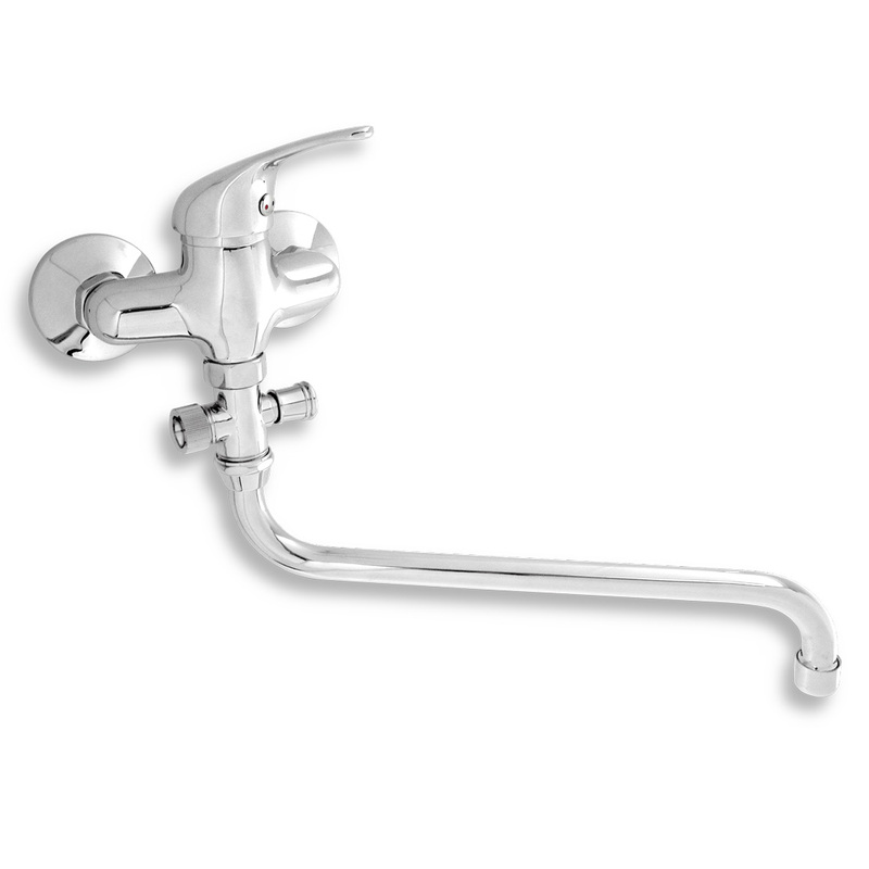 Umyvadlová paneláková baterie Titania Iris 100 mm, chrom, nástěnná, bez příslušenství, Novaservis 92075/1,0