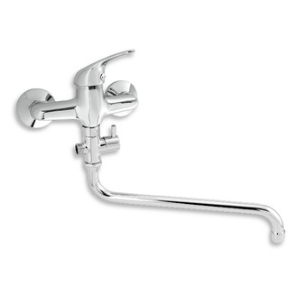 Umyvadlová paneláková baterie Titania Iris, 150 mm, chrom, nástěnná, bez příslušenství, Novaservis 92271/1,0