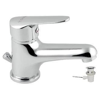 Umyvadlová baterie Titania Iris, chrom, stojánková, s výpustí, Novaservis 94401,0