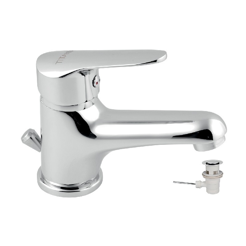 Umyvadlová baterie Titania Iris, chrom, stojánková, s výpustí, Novaservis 94401,0