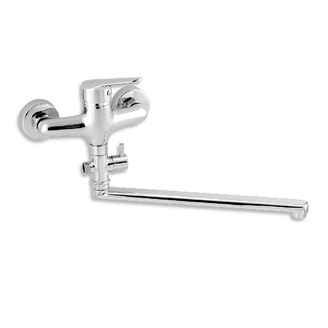 Umyvadlová paneláková baterie Titania Iris New 150 mm, chrom, nástěnná, bez příslušenství, Novaservis 94472/1,0