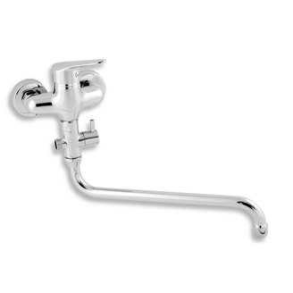 Umyvadlová paneláková baterie Titania Iris New 100 mm, chrom, nástěnná, bez příslušenství, Novaservis 94475/1,0